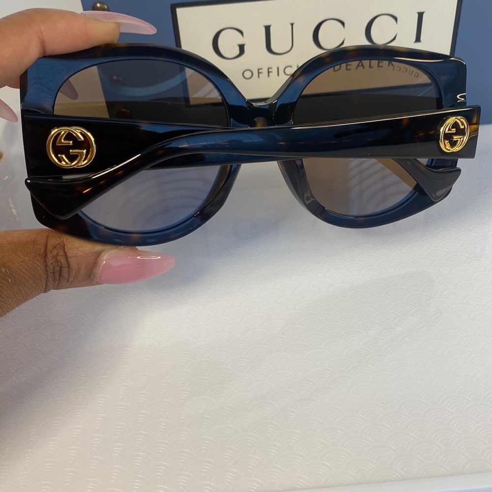 New - GUCCI GG1257SA Square Sunglass comes shiny dark havana frame with brown … - Picture 5 of 16